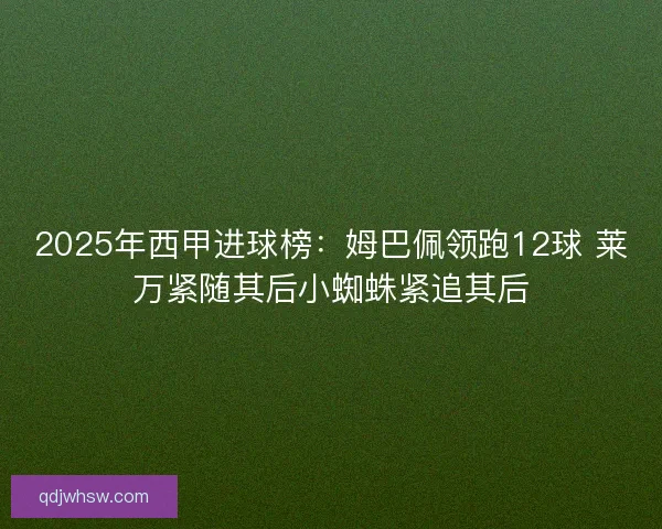 2025年西甲进球榜：姆巴佩领跑12球 莱万紧随其后小蜘蛛紧追其后
