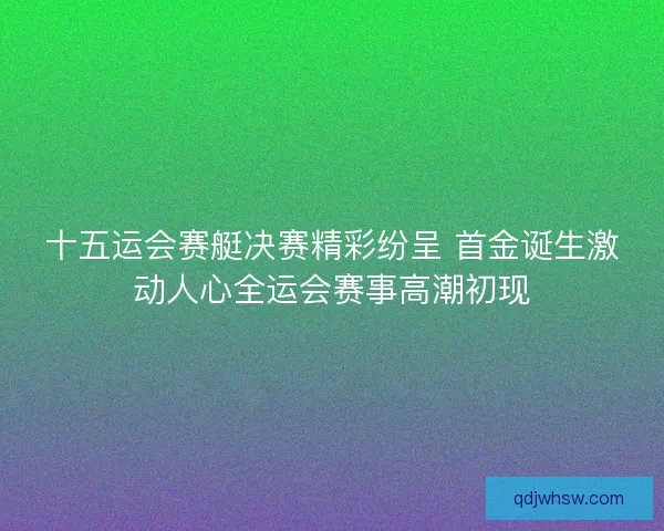 十五运会赛艇决赛精彩纷呈 首金诞生激动人心全运会赛事高潮初现