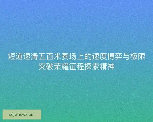 短道速滑五百米赛场上的速度博弈与极限突破荣耀征程探索精神