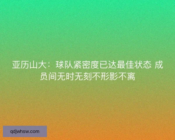 亚历山大：球队紧密度已达最佳状态 成员间无时无刻不形影不离
